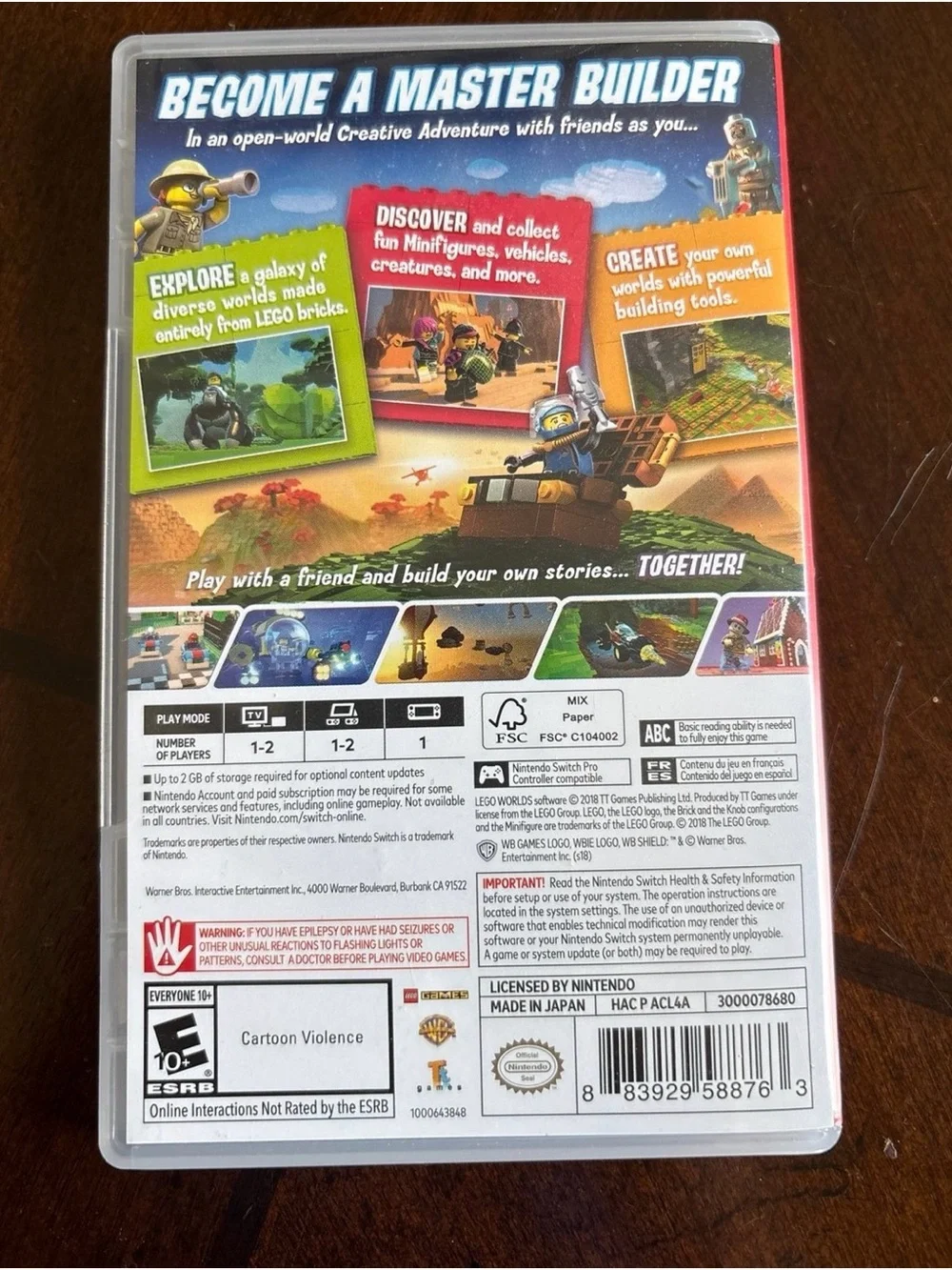 LEGO Worlds Nintendo Switch Case - Yellow & Green Minifigure Artwork